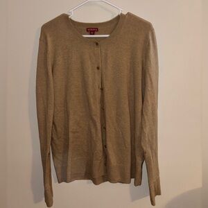 Merona XXL |Tan and brown, button-up cardigan. long sleeves| womens